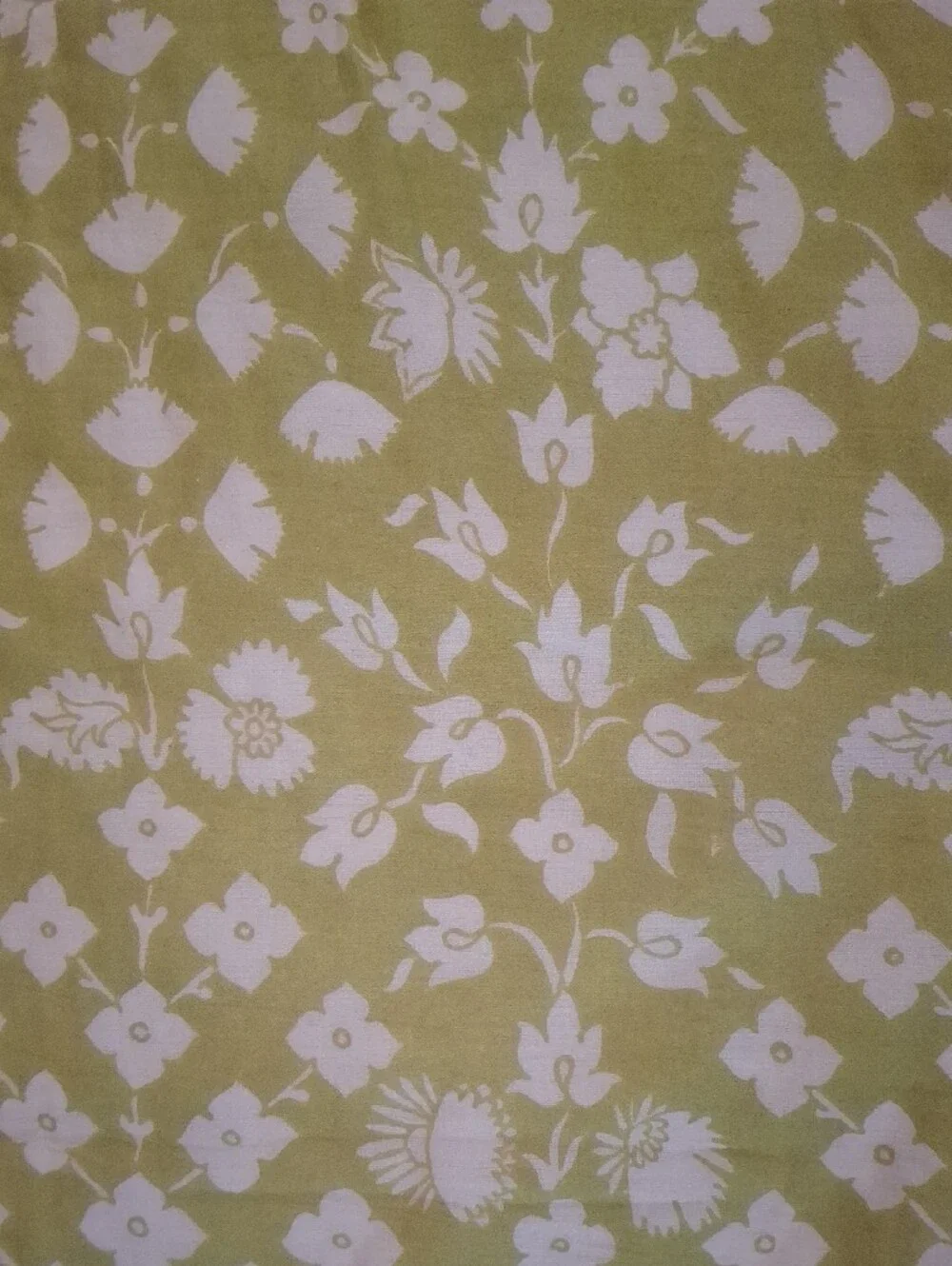 Anthropologie Citrus Floral Kind Quilt Throw in Green and Orange